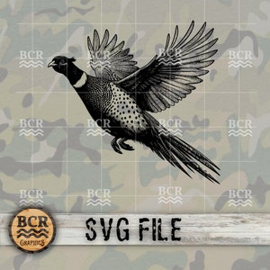 Ring Necked Pheasant SVG, Flying Pheasant SVG, Pheasant Digital Download, Pheasant Hunting SVG, Hunting Svg, Pheasant Season, Bird Hunting