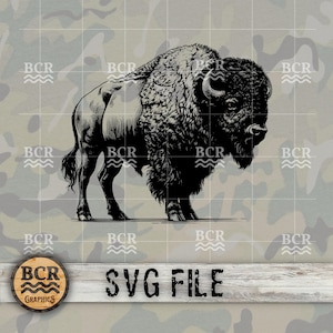 Bison SVG, Buffalo SVG, Bison Digital Download, Buffalo Digital Download, Buffalo Design, Buffalo Clipart, Bison Clipart, Wildlife SVG,