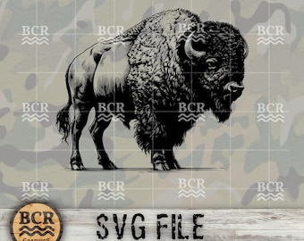Bison SVG, Buffalo SVG, Bison Digital Download, Buffalo Digital Download, Buffalo Design, Buffalo Clipart, Bison Clipart, Wildlife SVG,