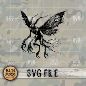 Mothman SVG, Monster SVG, Mothman Vektor, Mothman Download, Kryptozoologie SVG, Boogyman, Kreatur Clipart, Mothman Clipart, mythisches Monster