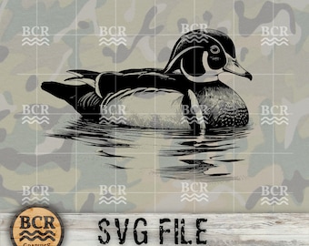 Wood Duck SVG, Swimming Duck SVG, Duck Digital Download, Duck Hunting, Hunting SVG, Waterfowl svg, Duck Season, Duck Hunting Design