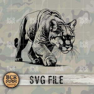 Cougar SVG, Mountain Lion SVG, Panther SVG, Cougar Digital Download, Cougar Clipart, Mountain Lion Clipart, Cougar Vector, Wildcat svg