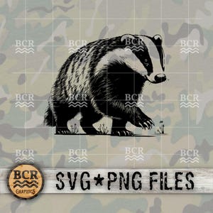 Badger SVG, Badger PNG, Badger Clipart, Badger Laser File, Badger Digital Download, Cute Badger, Animal Clipart, Wild Animals, Hunting SVG