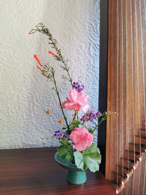 Japanese Ikebana Kit, Flower Frog Holder Ikebana Vase Kit Ceramic Flower Vase Kit Floral Pin Holder For Japanese Flower Arrangement Supplies