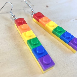 Lego pride earrings