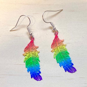 Pride feather earrings