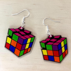 Rubix cube earrings