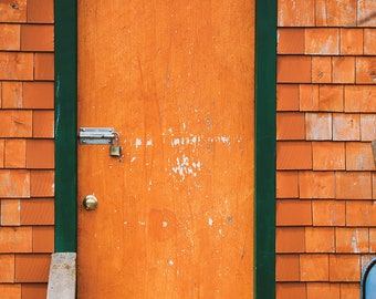 Orange Door - Digital Photo, Digital Download, Fine Art Photography, Fall Scenery, Fall Aesthetic