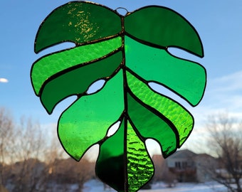 Stained Glass Monstera Leaf