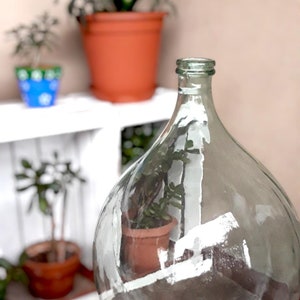 Damajuana vintage de cristal transparente de 54 l – Muebles para el hogar y el jardín, fabricados en Italia