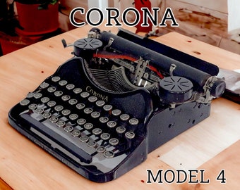 1920s Corona 4 Typewriter, USA Typewriter, Vintage Antique & Portable Working Typewriter