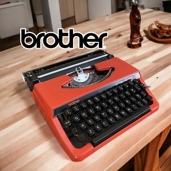 Máquina de escribir vintage Brother 220 naranja - En perfecto estado de funcionamiento