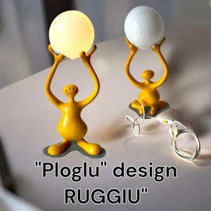 Ploglu RUGGIU Table Lamp – Iconic Vintage Italian Design, Yellow Resin & Glass