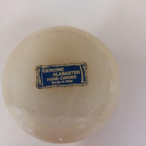 Vintage Vintage Alabaster Small Flower Trinket Box - Made in Italy
