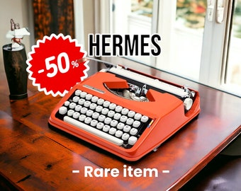 Vintage Hermes Baby Orange Typewriter - Your Perfect Writing Companion!