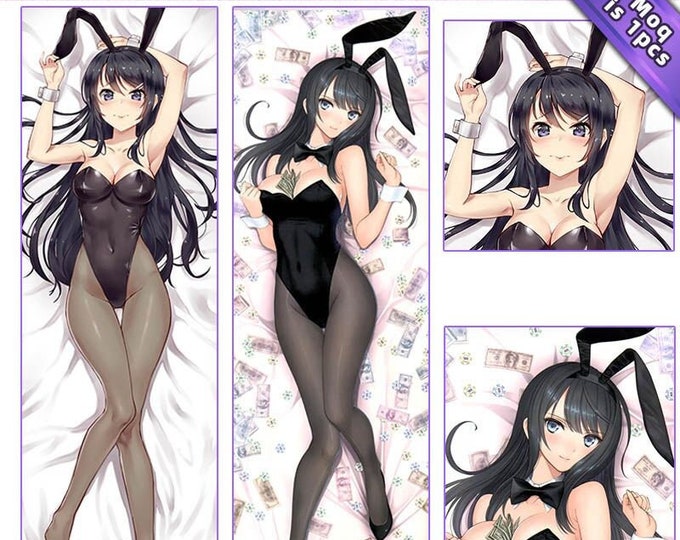 Seishun Buta Dakimakura, Mai Sakurajima, 160 x 50cm Kissen + Kissenbezug!