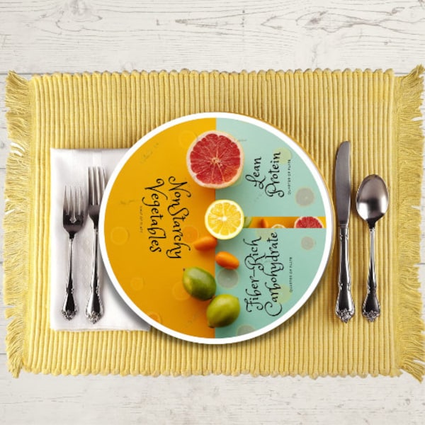 Planning healthy meals for Adults, Portion Control Plate for Adults Healthy Eating Lemon lime citrus dinnerware Dish 10