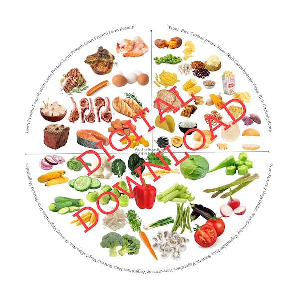 DIGITAL DOWNLOAD Healthy Plate method meal planning plate