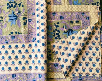 Cotton Bedsheet with 2 pillow covers - Hand Block Printed Bedding Set King size