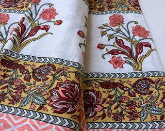 Hand Block Printed Cotton Bedsheet: Bedding Set King size