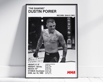 Dustin Poirier Poster, Dustin The Diamond Poirier Print, MMA Artwork