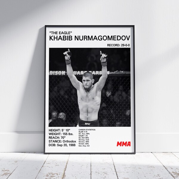 Poster de Khabib Nurmagomedov, impression de l'aigle, MMA