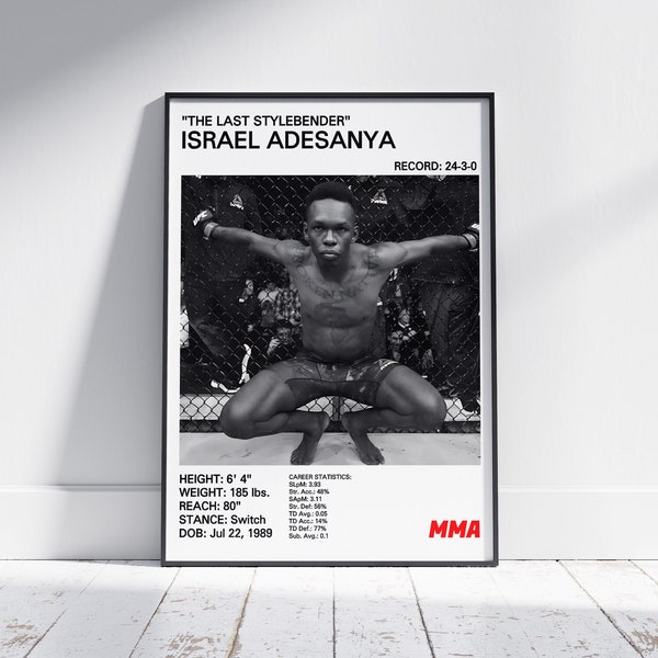 Issy Adesanya Poster, The Last Stylebender Print, MMA Poster