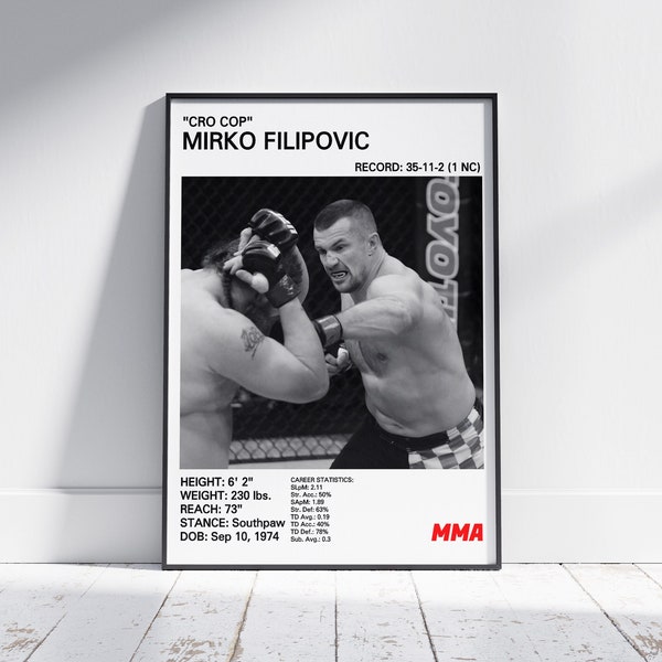 Cro Cop Mirko Filomitic Poster, MMA Druck