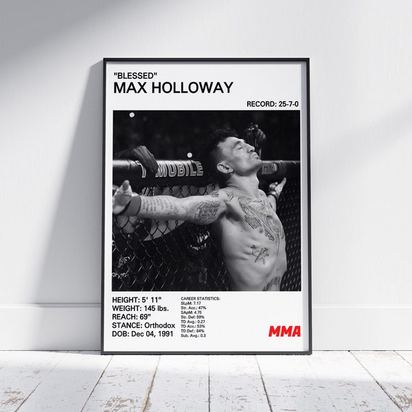 Max Holloway Poster, Max Blessed Holloway Print, MMA Artwork