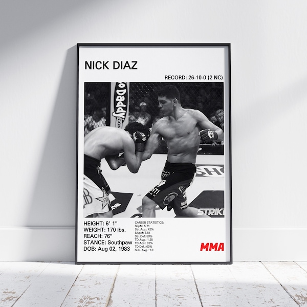 Nick Diaz Poster, Nick Diaz Print, The Diaz Brothers