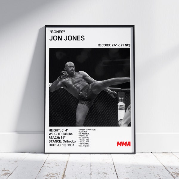 Jon Jones Poster, Jon Bones Jones Print, Jon Jones GOAT