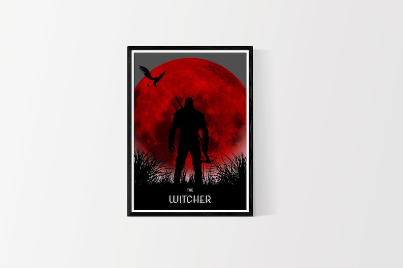 The Witcher Poster, Geralt poster, Gaming Poster, Posters, Gaming Print, Fan art, Minimalist, Video Game Art 