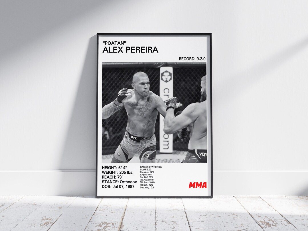 Alex Pereira Poster, Poatan Alex Pereira Print, MMA Artwork Etsy