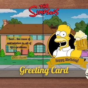 O cartão Simpson para aniversários