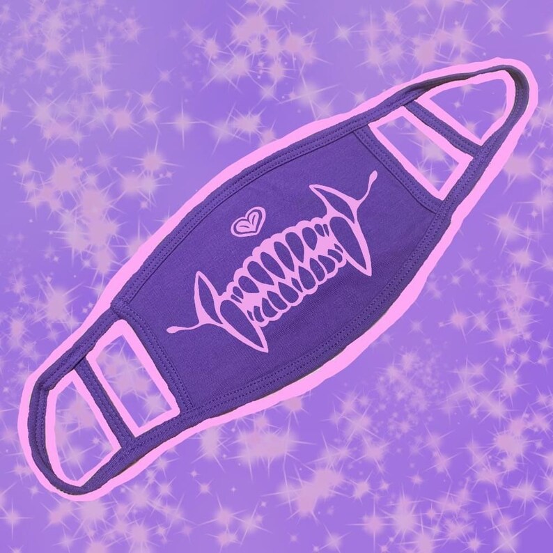 Yokai Face Mask purple Pastel Goth Yami Kawaii Monster Etsy
