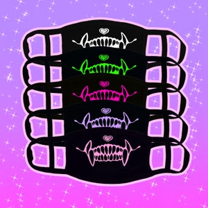 Yokai Adult Size Face Mask (Black) pastel goth, kawaii, jfashion, and alternative fashion by faegore.com