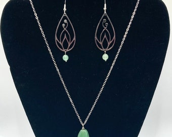 Jade Necklace and Earring Set - Simple Elegance.