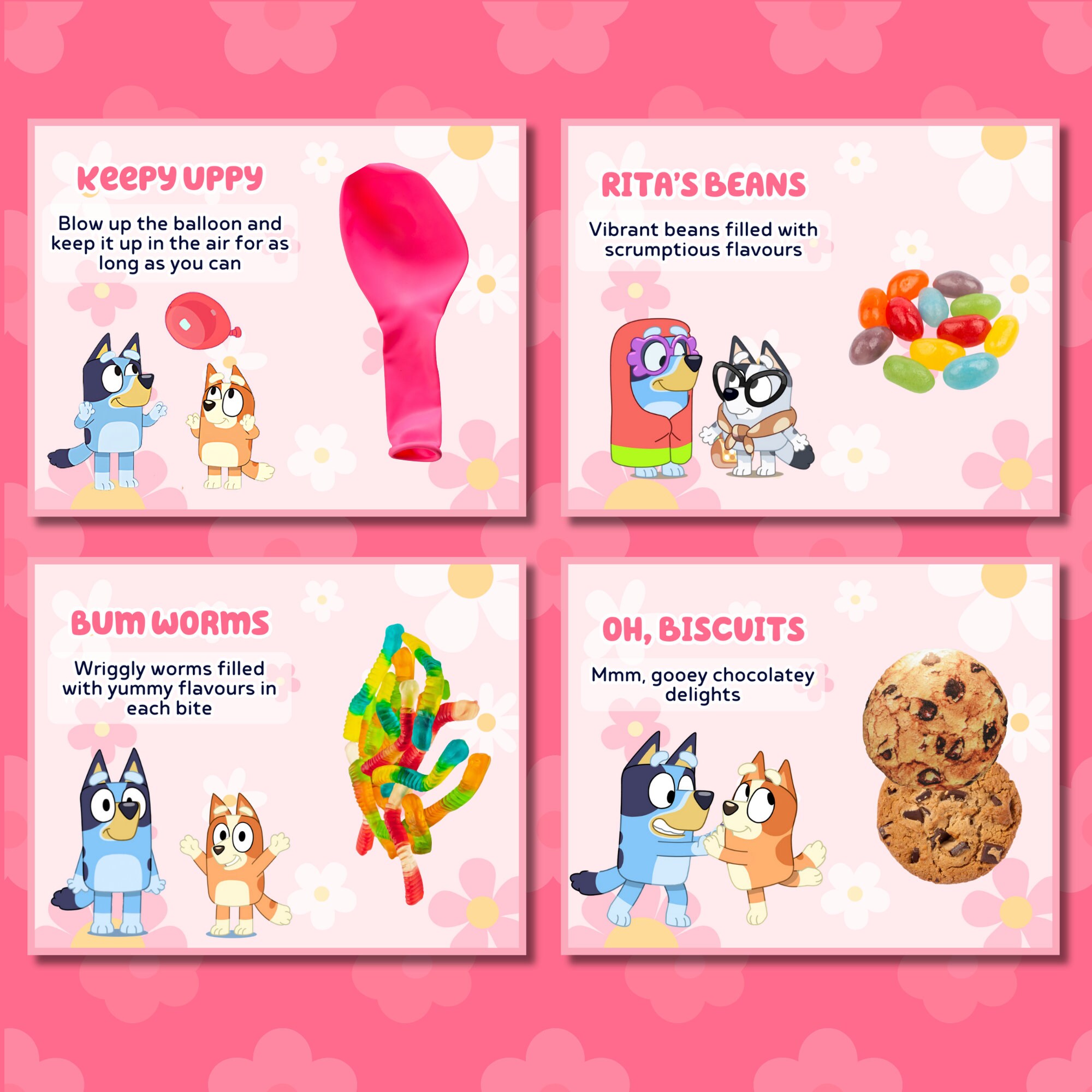 11 Girl Bluey Party Favor Printables, Personalized Bluey Birthday ...