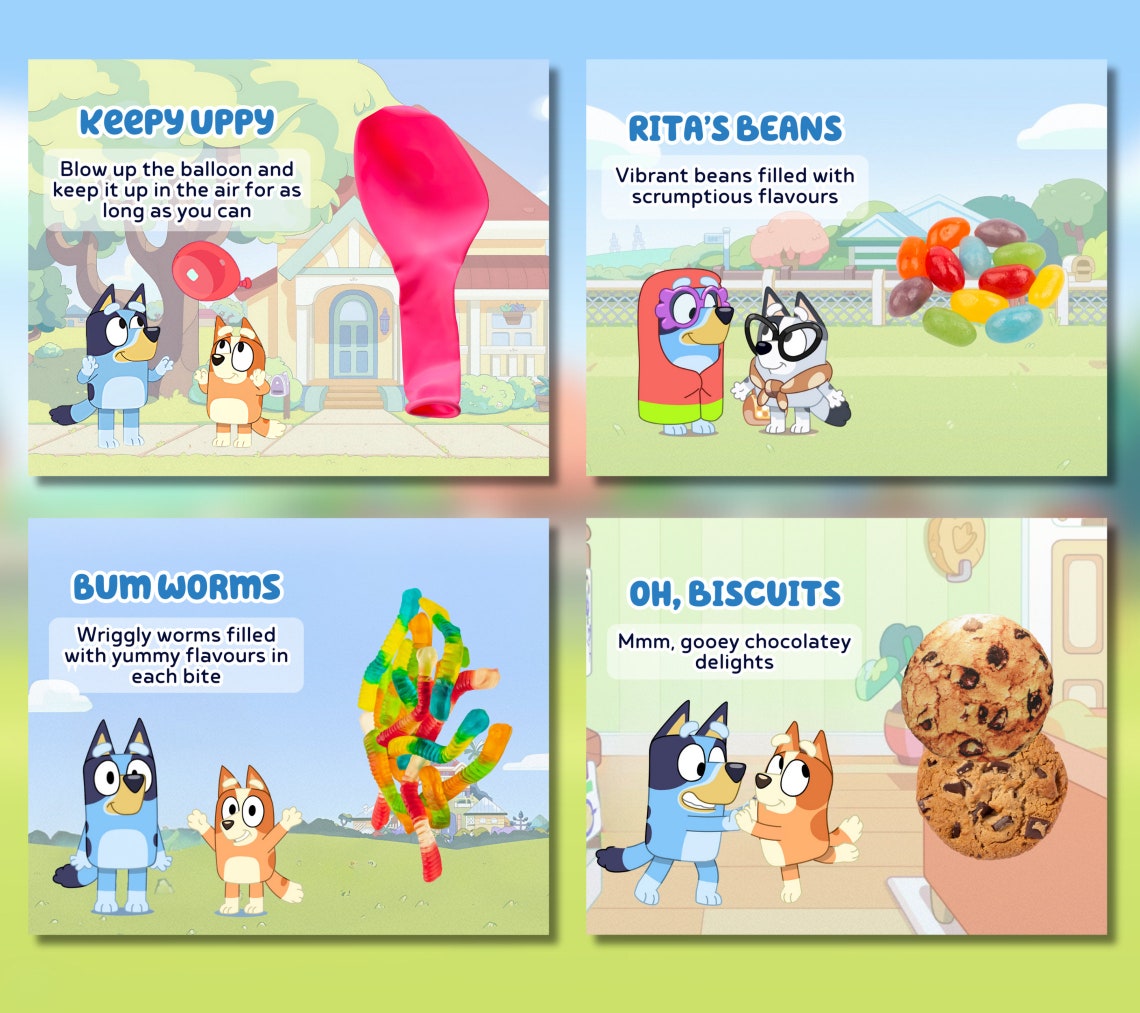 10 Bluey Party Favor Printables, Personalized Bluey Birthday Favour ...