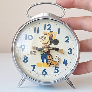 Antique Minnie Mouse Animated Alarm Clock, Vintage Clock, Mickey Mause Clock, Table Clock,Antique Clock, Mickey Clock, Minnie Clock, Gift
