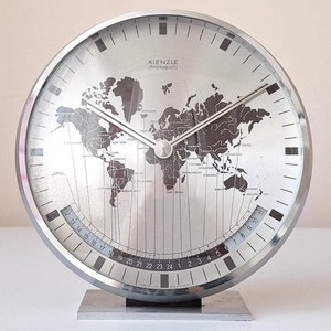 Vintage Kienzle World Clock - 1960s German Table Decor