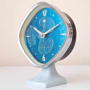Antique Animated Alarm Clock: 1970s Retro Table Decor
