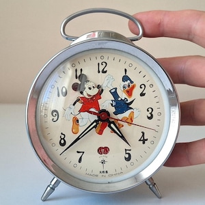 Seltene Antike Walt Disney Micky Maus Wecker, Donald Duck Uhr, Animierte Uhr, Vintage Uhr, Antike Uhr, Sammeluhr, Geschenk