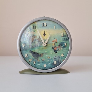 Smith Antique Chicken Alarm Clock: Animated Table Clock, Made in