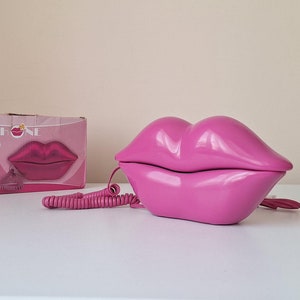 Pink Phone, Vintage Lip Phone, Vintage Phone, Home Phone, Telephone, Lip Phone, Gift, Home Decor, Ofis Decor