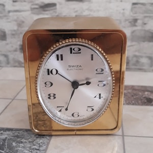 Antique Swiza Electronic Table Clock - Swiss Made