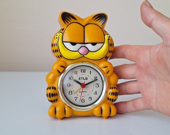 Seltene Original Mini Garfield Tischuhr, Vintage Garfield Tischuhr, Garfield Uhr, Garfield Wecker, Garfield, Uhr, Geschenk