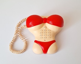 Vintage lichaamstelefoon, tafeltelefoon, zeldzame huistelefoon, telefoon, telefoon, ondergoedtelefoon, telefoon, woondecoratie, cadeau