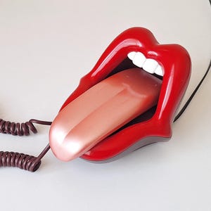 Space Age Phone, Lip Phone, Vintage Phone, Vintage Mouth Phone, Lips Phone, Tongue Phone, Vintage Telephone, Home Decor, Ofis Decor, Gift