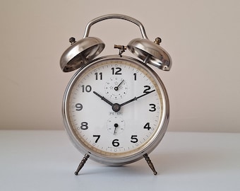 Peter Table Clock 1960s Vintage German Peter Wind-up Alarm Clock, Retro Desk Clock, Old ...